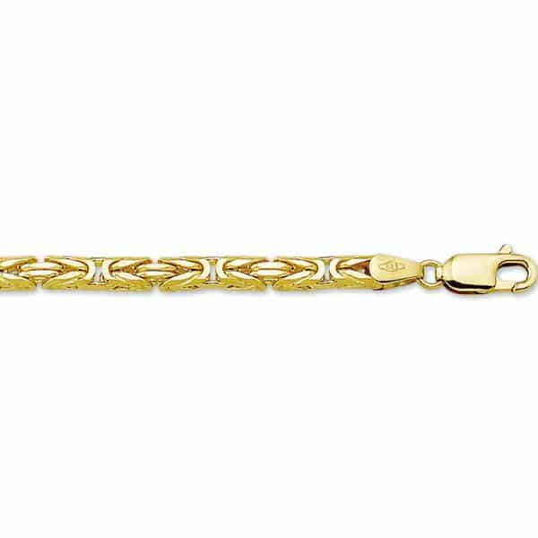 Geelgouden collier konings 3,2 mm, set met armband konings 3,2 mm