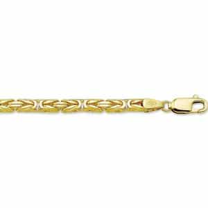 Geelgouden armband konings 3,2 mm, set met collier konings