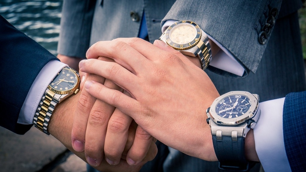 Stalen heren Rolex horloges die voor onderhoud zijn geweest bij Juwelier Jos in Gouda.
